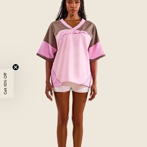 MARBLE Pink and Brown Women's Jersey Top